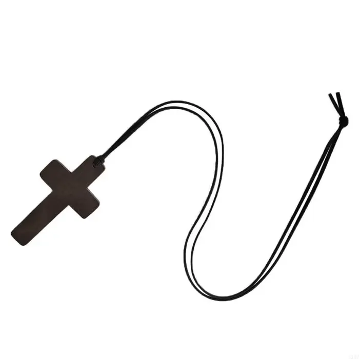 3xuf bois pour croix collants Collier en bois naturel croix chrétiennes adaptées aux hommes femmes a