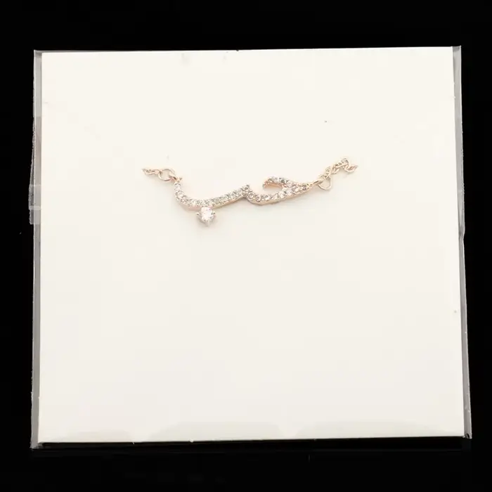 Collier en Acier Inoxydable avec Pendentif en Clip Arabe Rempli de Rose, Bijoux de Demoiselle d'Honneur, Cadeau pour Femme