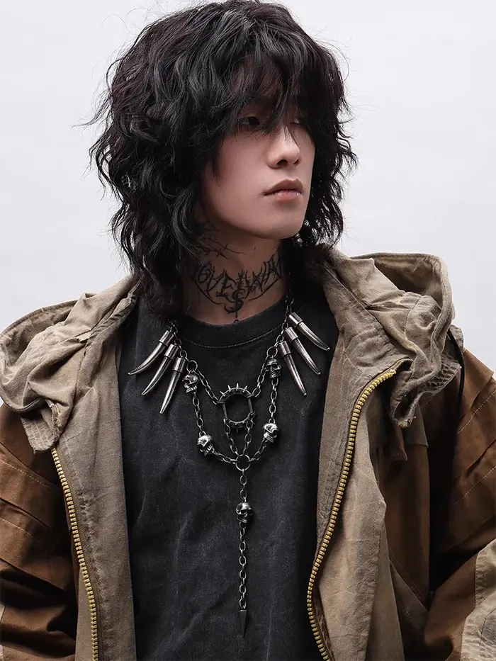 ZHUHE – collier clouté en forme de crâne
