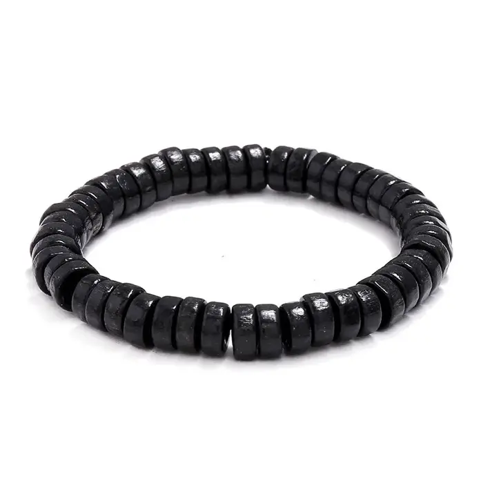 Bracelets élastiques en perles de bois pour hommes et femmes