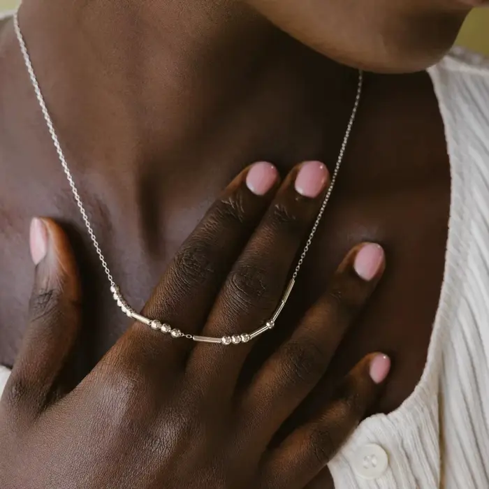 Collier personnalisé en code Morse avec noms sur mesure, ras-de-cou perlé, bijoux de mode pour femme