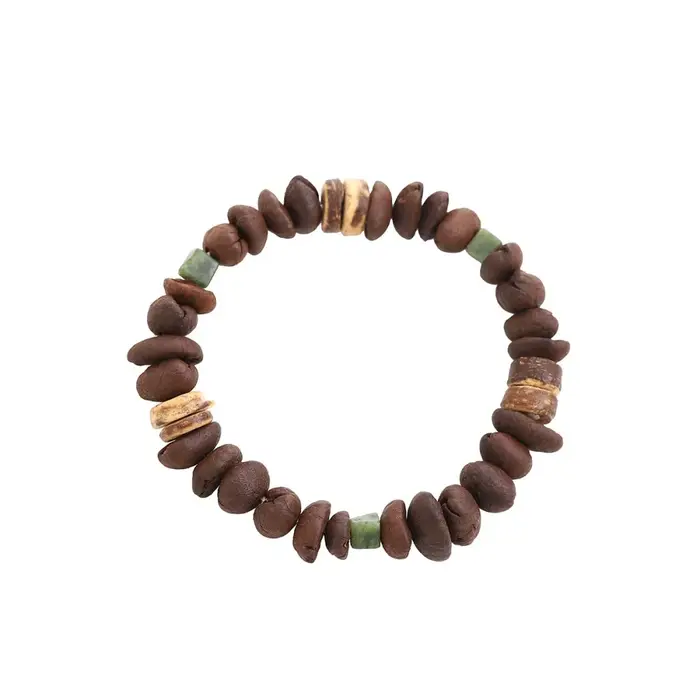 Nouveau bracelet de perles de café irrégulières avec luxe léger