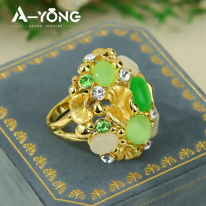 Bague de Cocktail en Alliage de Zinc 14k avec Cristaux Baroques Colorés pour Femmes Occasions Spéciales
