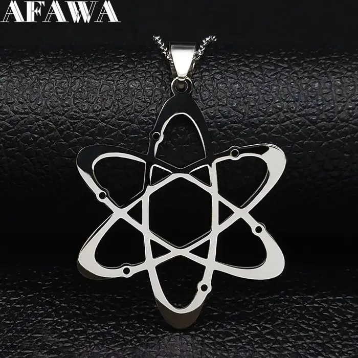 Carbon Atom physique chimie pendentif collier pour femmes hommes en acier inoxydable Science chimiqu