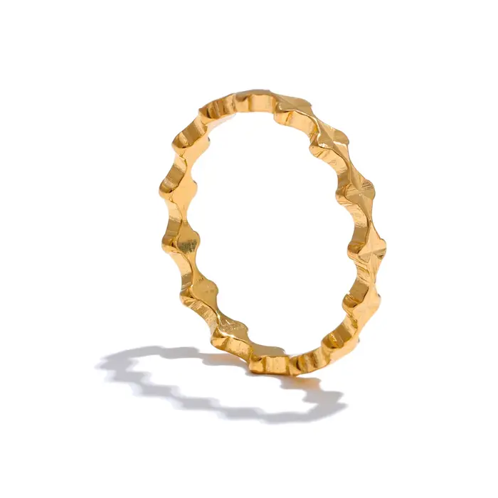 Anneaux bijoux en acier inoxydable Original géométrique simplicité Design à la mode
