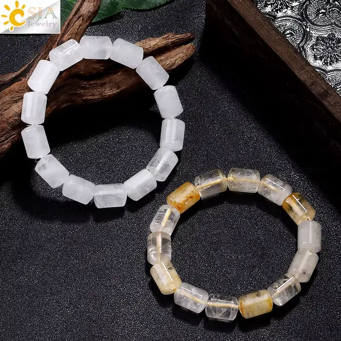 CSJA – Bracelet en cristal fait à la main pour femmes et hommes, breloque vintage, bracelet en pierre naturelle, bijoux à la mode, accessoire H870