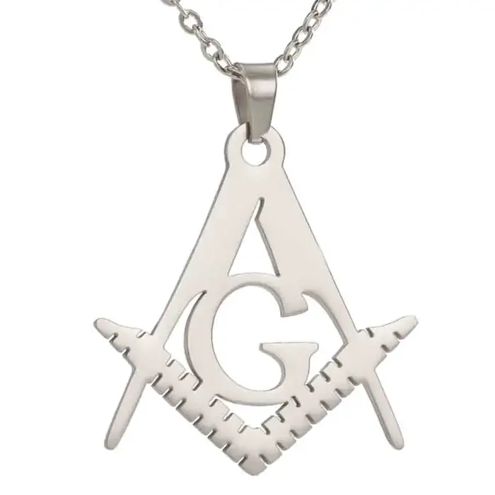 Collier maçonnique en acier inoxydable pour hommes