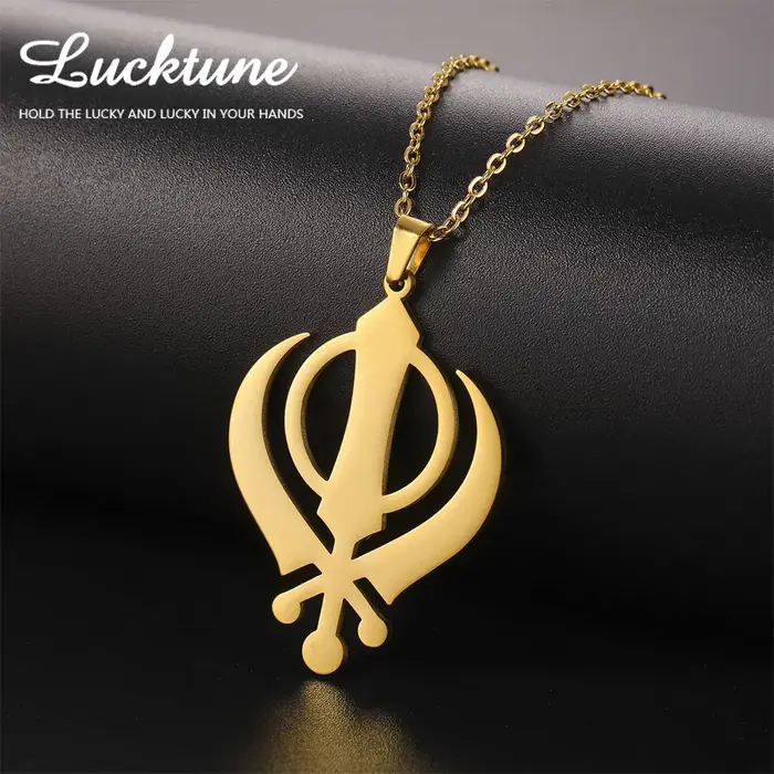 Lucktune – colliers avec symbole de Sikhisme religieux pour femmes et hommes