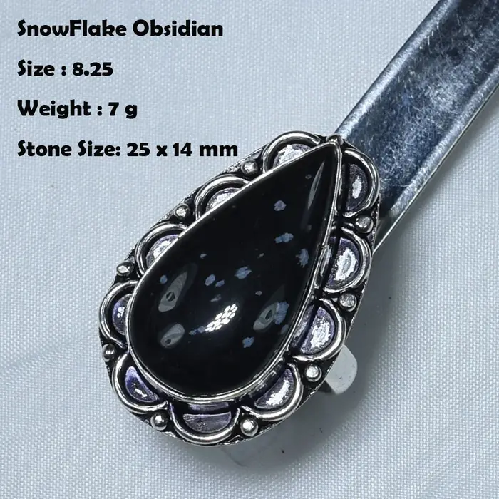 Bague en onyx noir véritable