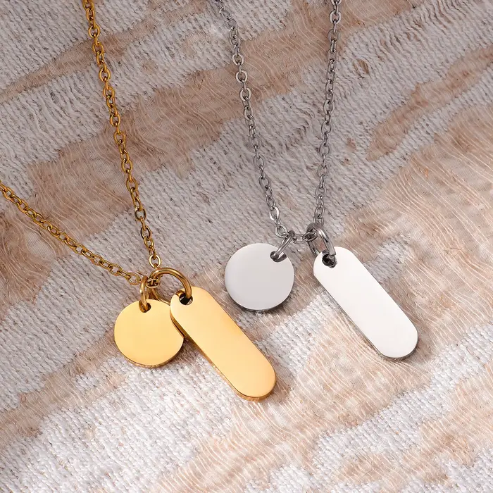 Collier personnalisé en acier inoxydable, pendentif rond rectangulaire avec nom et Date, pour amis et famille, bijoux personnalisés, cadeaux