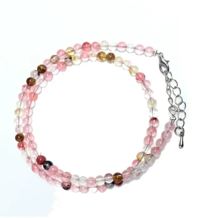 Collier et bracelet 4mm, bijoux à double usage, œil de tigre, Tourmaline, Amazonite, Agates, cristal