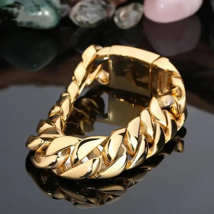 Bracelet de luxe en acier inoxydable doré pour hommes, bracelets de meilleurs amis, bijoux masculins