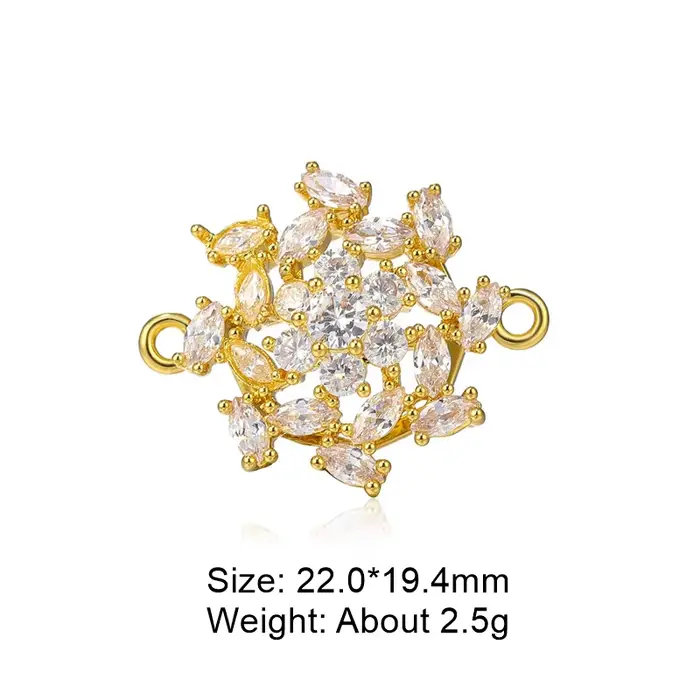 JUYA-Breloques en cristal AAA, composants exécutifs faits à la main, connecteurs de fleurs en cristal de luxe, accessoires de bijoux, vente en gros, nouveau
