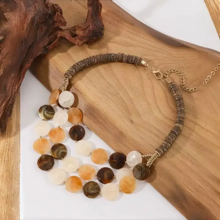 Collier Géométrique Tendance à Perles