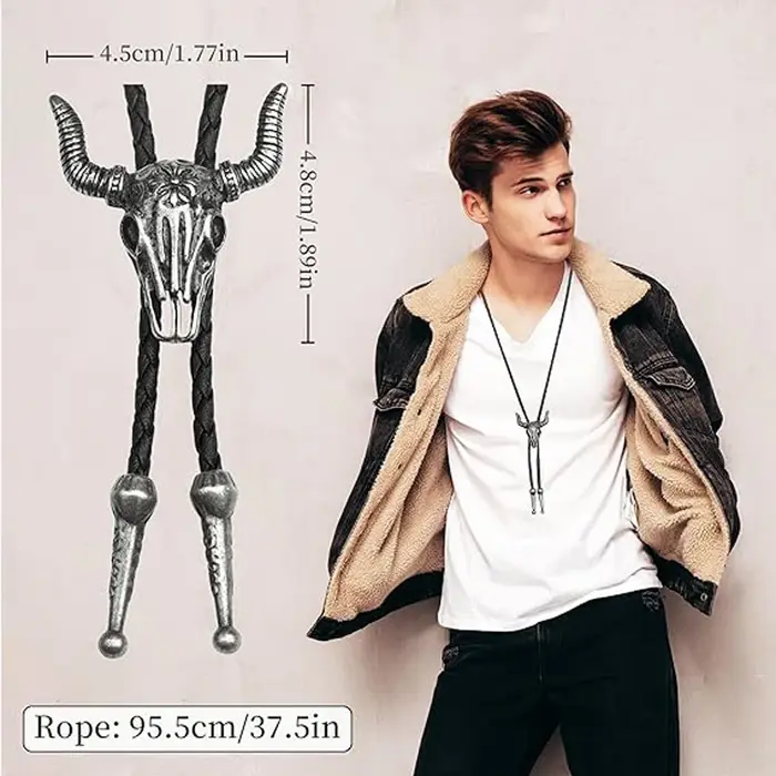 Collier vintage en cuir réglable avec pendentif animal de compagnie pour hommes style western occasions spéciales