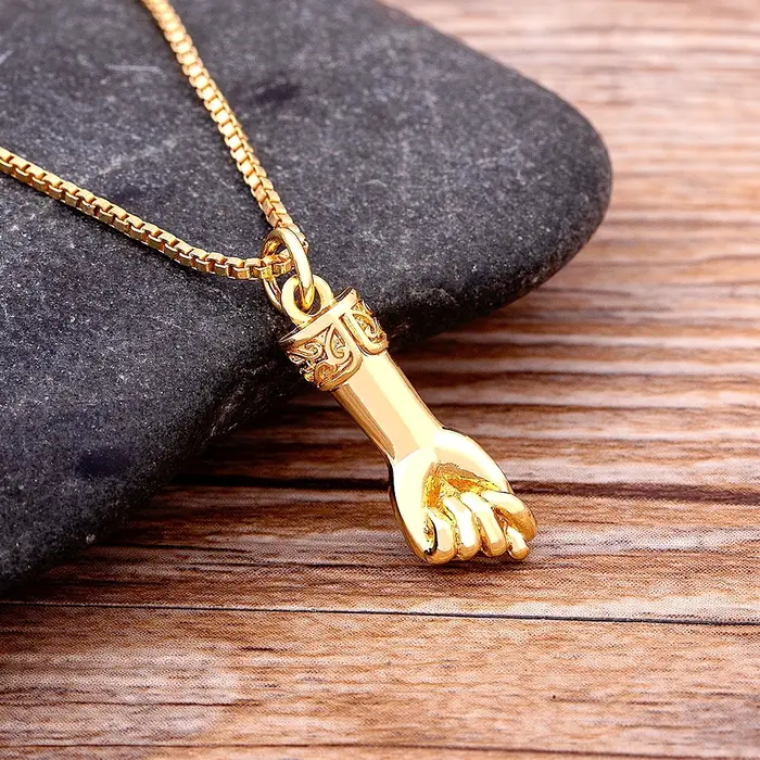 Nidin – collier foudre rétro pour femmes et hommes, accessoires de fête Hip Hop, pendentif de geste,