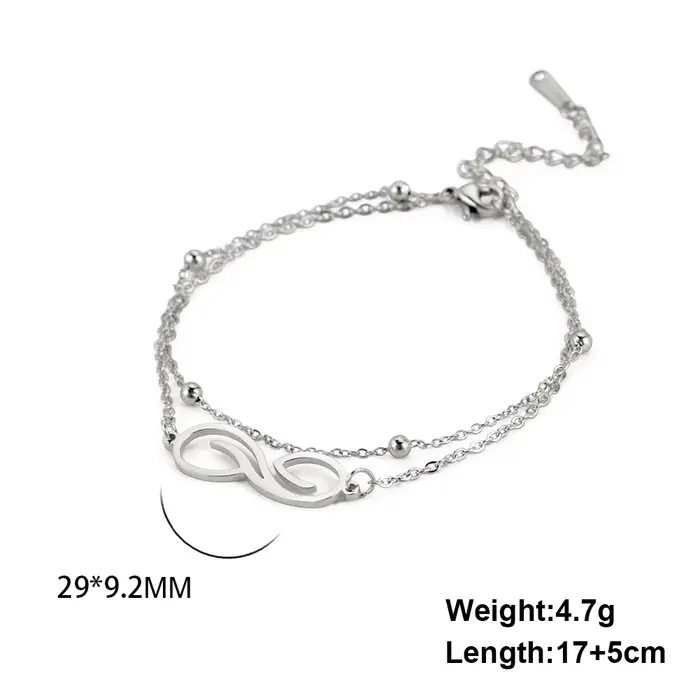 Skyrim – Bracelet symbole infini en acier inoxydable pour femmes, symbole géométrique minimaliste, c