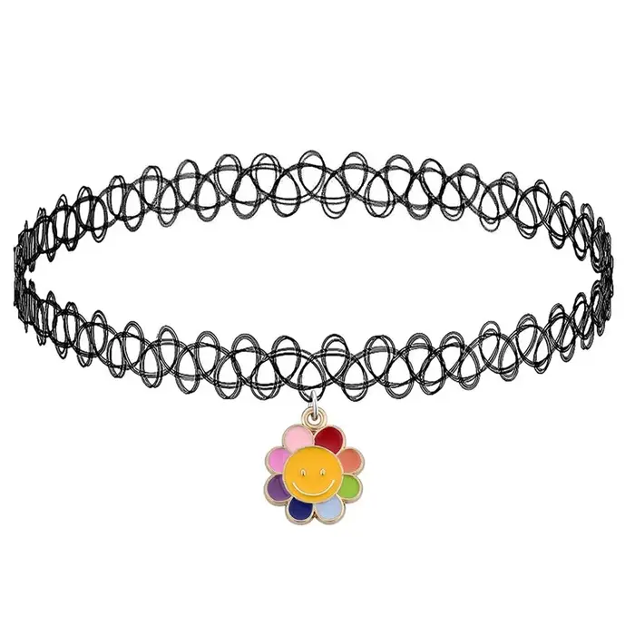 Collier ras du cou silicone avec motifs étoile soleil papillon conception poisson ligne bijou pour femme sorties et occasions spéciales
