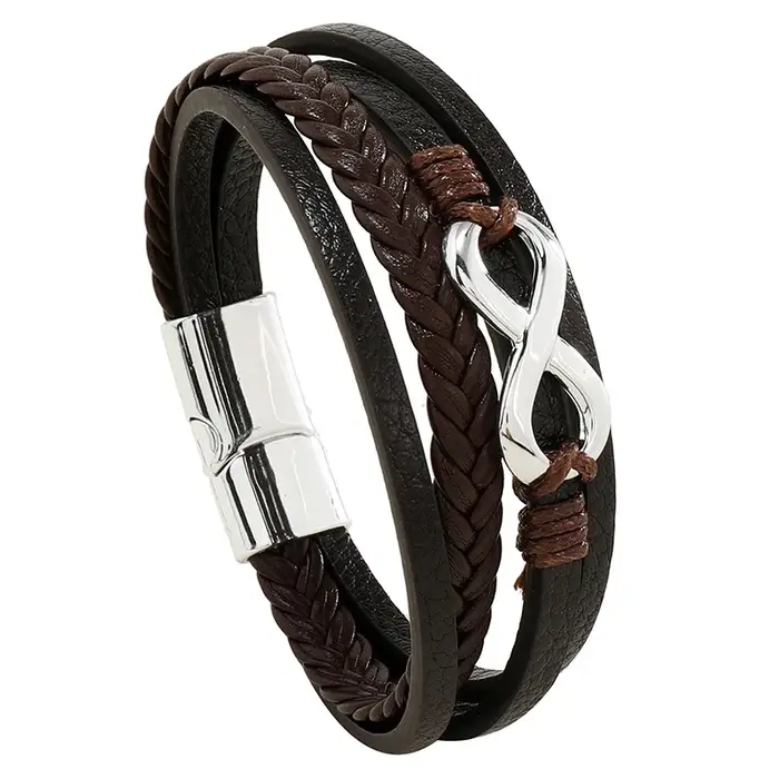 Bracelet en cuir Punk pour hommes