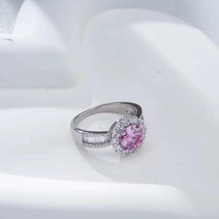 Bague moissanite rose 2 carats 8mm en argent sterling 925 pour engagement et occasions spéciales bijoux féminins classiques BIJOX STORY