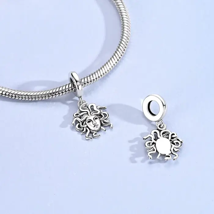 Breloque Medusa en argent sterling 925
