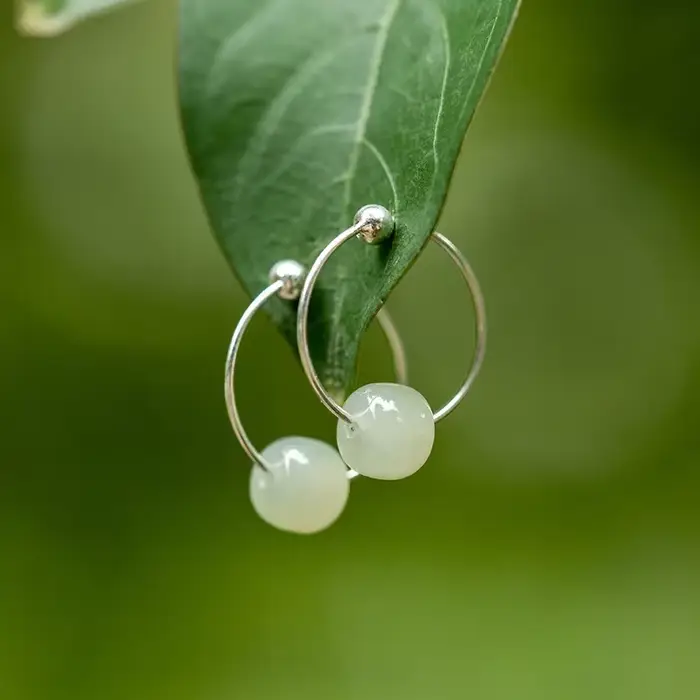 Boucles d'oreilles en Jade pour femmes, accessoires de styliste chinois, pierre naturelle porte-bonheur, bijoux à la mode, pierres précieuses, amulette, breloques