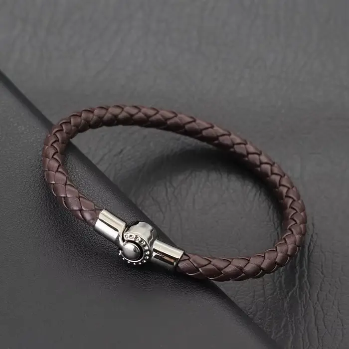 Bracelet en corde de cuir Simple pour hommes