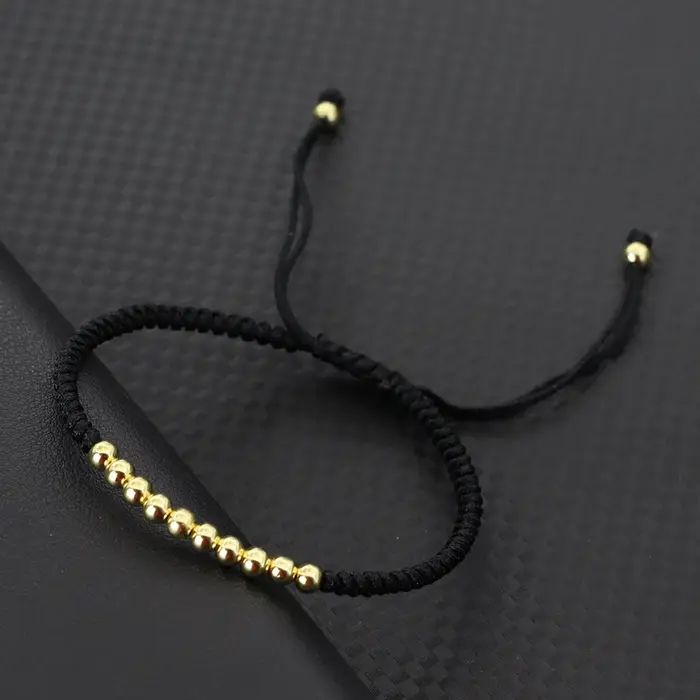 Bracelet classique à cordes noires pour hommes et femmes