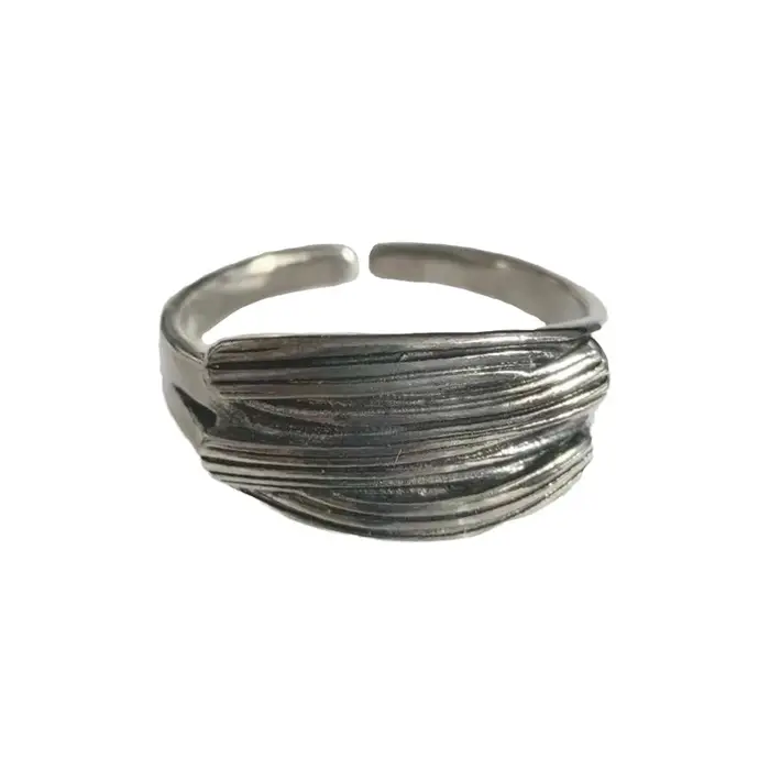 Bague superposée rétro pour hommes, couleur argent, Punk gothique, anneau ouvert réglable, Rock fait