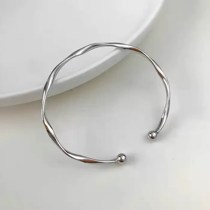 Bracelet à breloques en argent Sterling 925 pour hommes et femmes, minimaliste, corde torsadée de 4M