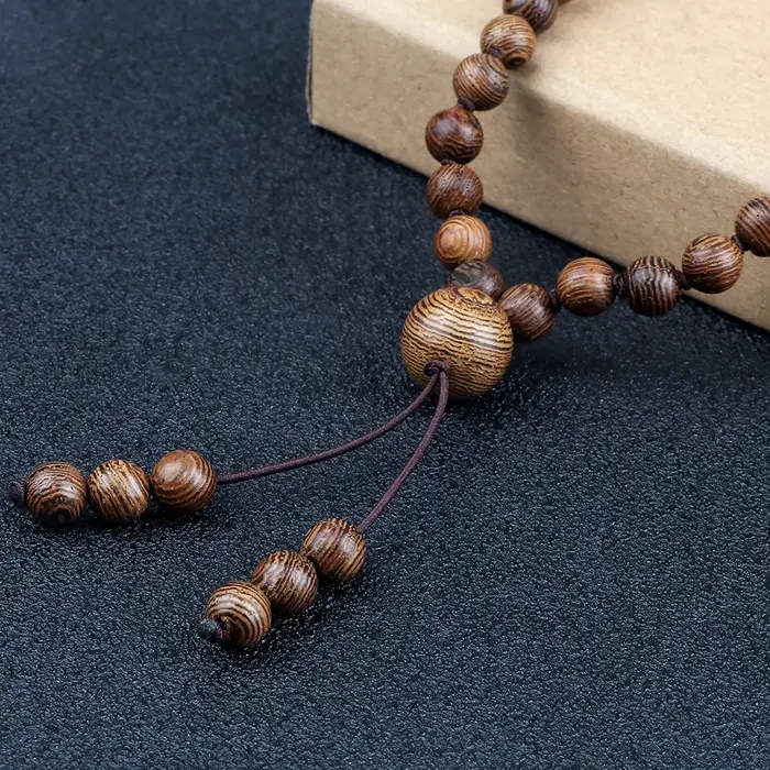 Collier de perles en bois 6/8mm fait à la main pour homme et femme pour mariage fiançailles fête yoga méditation occasions spéciales