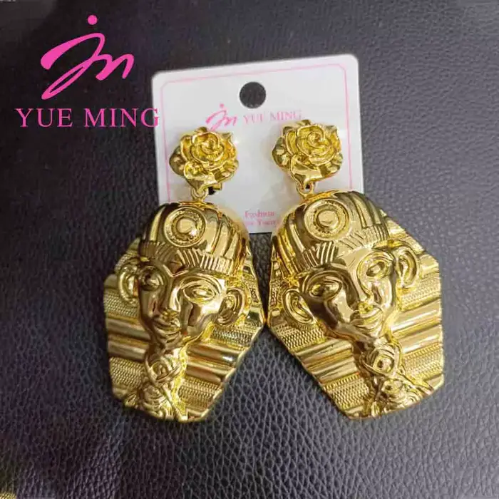 Ensemble de bijoux Vintage en forme de pyramide pendentif de paon égyptien antique couleur or collier en cuivre boucles d'oreilles accessoires cadeaux pour femmes