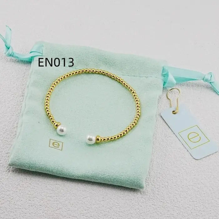 Manchette en perles de 3mm plaquée titane pour femmes élégante et sophistiquée pour occasions spéciales et quotidien