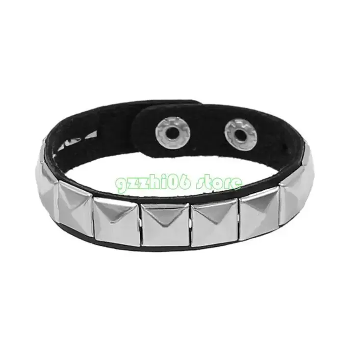 Bracelet punk rock élégant T5uf rivets carrés bracelets