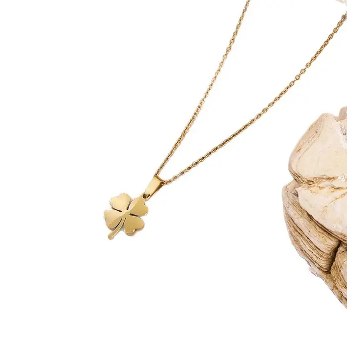1 pièce Collier pendentif trèfle à quatre feuilles, luxe léger, minimaliste, pour usage quotidien, r