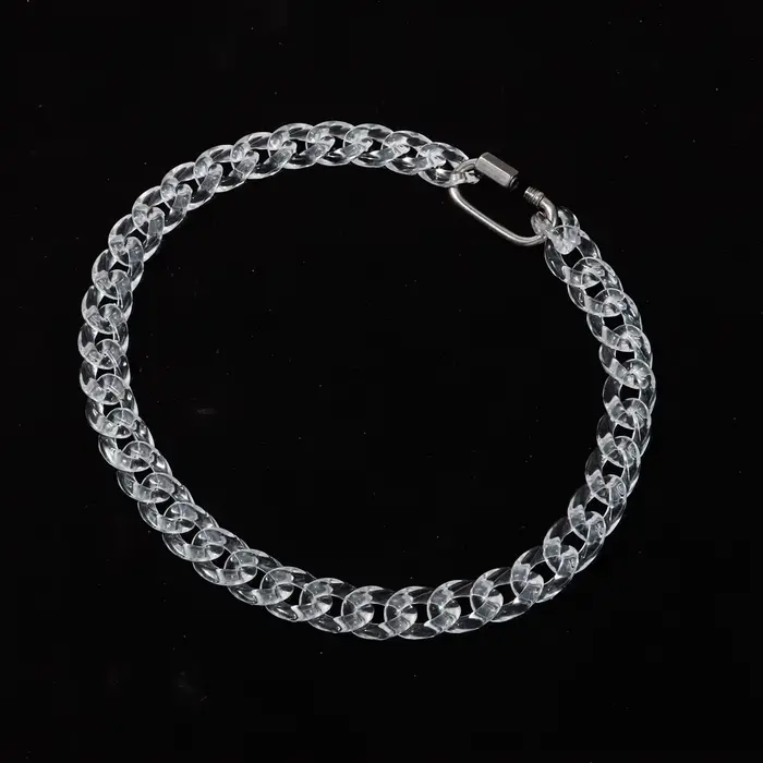 Nouveau irisé acrylique infini chaîne tour de cou femmes hommes Rock Laser clair géométrique lien serrure pendentif collier fête bijoux cadeau