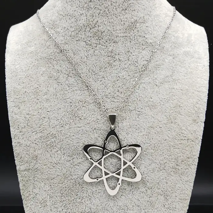 Carbon Atom physique chimie pendentif collier pour femmes hommes en acier inoxydable Science chimique chaîne bijoux Collares N612S02