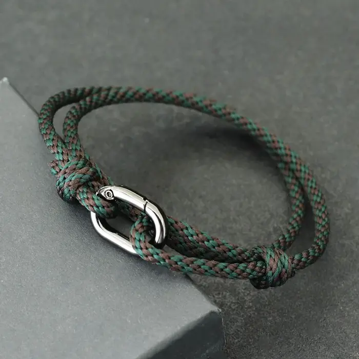Nouveau Bracelet en corde hommes réglable Double couche à la main boucle coulissante macramé Braslet surf bijoux Pulseira Corda Masculina