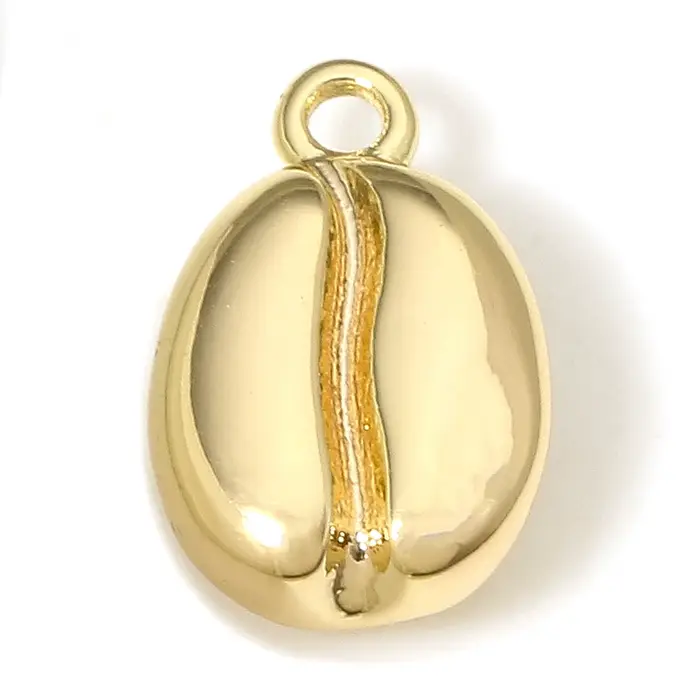 Breloques en forme de grain de café en laiton plaqué or, pendentifs de Style alimentaire 3D pour collier à faire soi-même, résultats de fabrication de bijoux, 11.5x7mm, 2 pièces