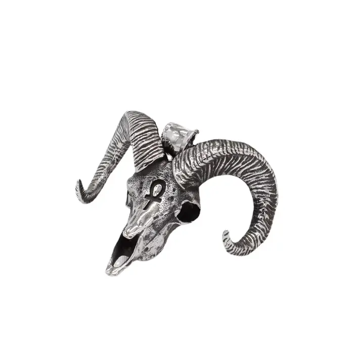 Collier pendentif tête de chèvre gothique pour hommes, collier croix éma enne, acier inoxydable vint