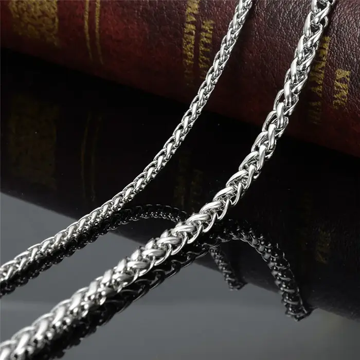 Pas cher en gros en acier inoxydable hommes chaîne collier mode punk rock bijoux titane
