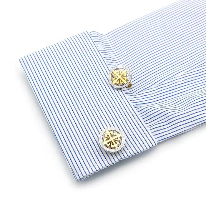 Boutons de manchette de luxe en forme de fleur d'iris