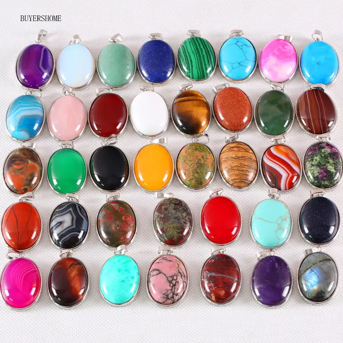 Pendentif Opale Ovale en Pierre Naturelle pour Femme et Homme