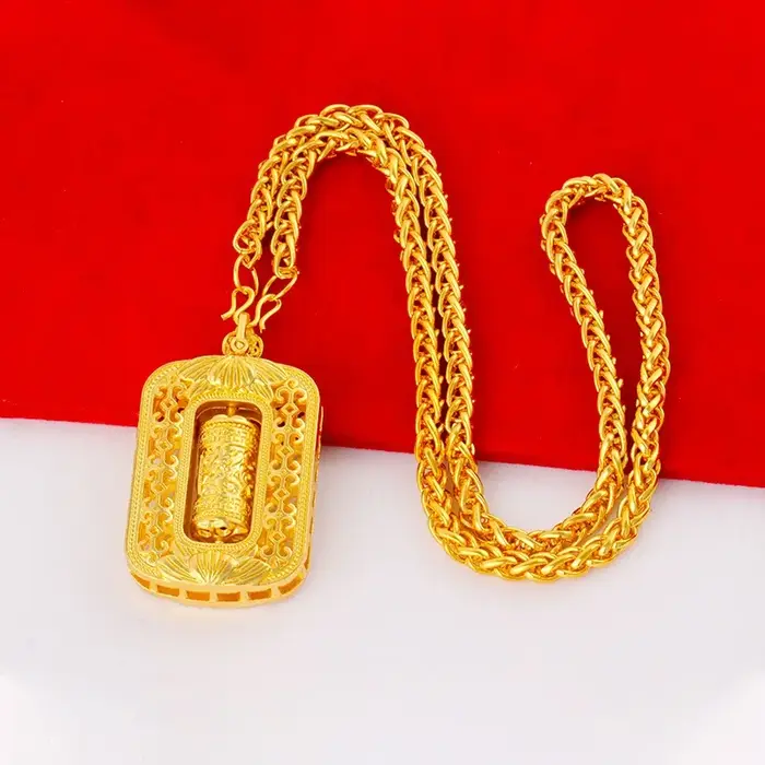 Collier pour homme en or véritable 24 carats