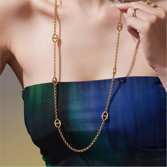 Collier Long de 80cm en acier inoxydable