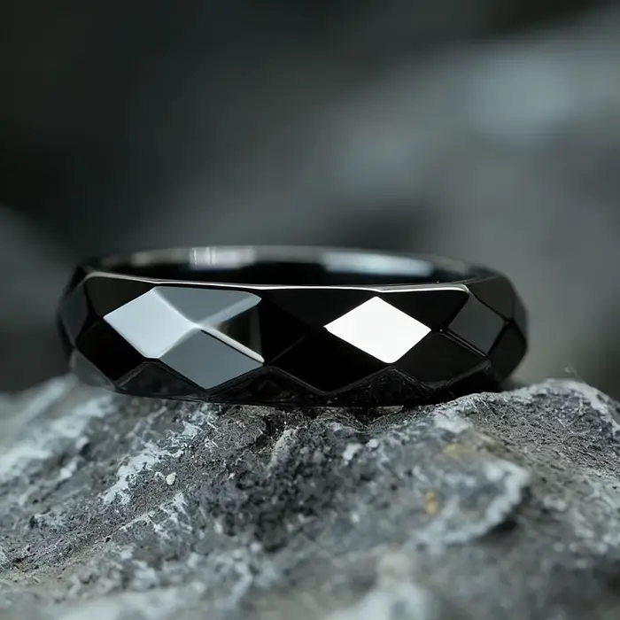 Bague en pierre d'hématite pour hommes
