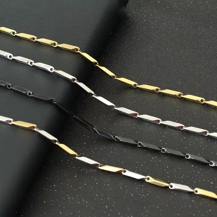 Noter nouveau collier en acier inoxydable pour hommes Hiphop Rock chaîne lien