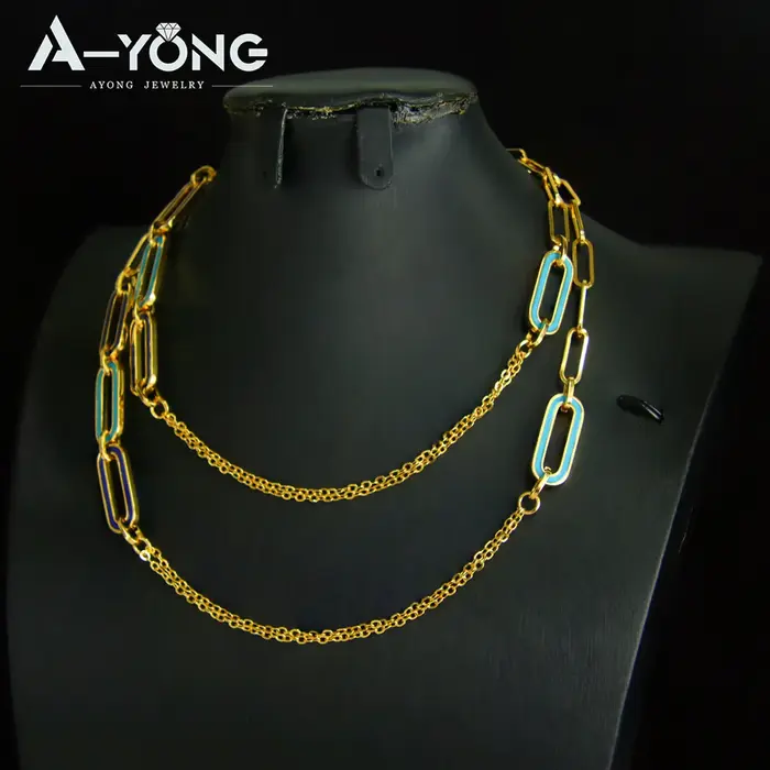 Collier Long bohème plaqué or 21 carats, mode de dubaï, pendentif classique de mariée du Nigeria, ra