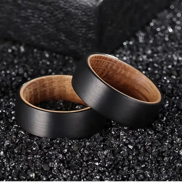 Bague classique en bois pour hommes
