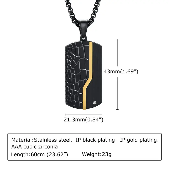 Pendentif collier en acier inoxydable pour homme